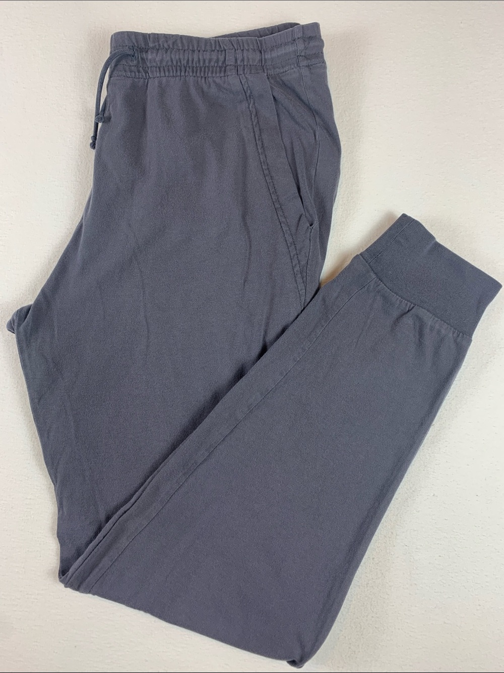 J Crew Factory Men’s Cotton Jogger Pajama Pants GUC Small Drawstring Waist Gray
